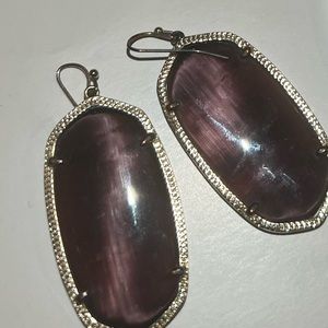 Kendra Scott purple earrings w KS jewelry pouch